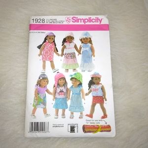 SIMPLICITY 1928 Wardrobe for American Girl Doll & 18" dolls AGD